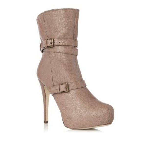 Taupe Platform Booties (Addie) - Picture 1 of 5